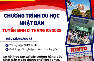 Tuyển sinh du học Nhật Bản kì tháng 10 năm 2025